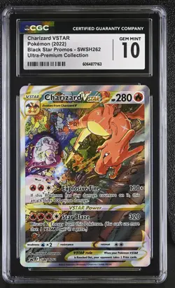CGC 10 GEM MINT Charizard VSTAR 2022 Black Star Promos SWSH262 Pokemon Card - Image 1