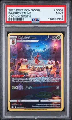 2023 POKEMON SWORD & SHIELD CROWN ZENITH #GG02 FULL ART/KRICKETUNE PSA 9 - Image 1