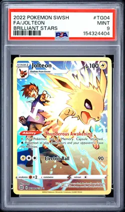2022 POKEMON SWORD & SHIELD BRILLIANT STARS #TG04 FULL ART/JOLTEON PSA 9 - Image 1