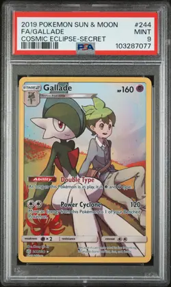 2019 POKEMON SUN & MOON COSMIC ECLIPSE SECRET #244 FULL ART/GALLADE PSA 9 - Image 1