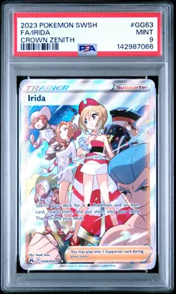 2023 POKEMON SWORD & SHIELD CROWN ZENITH #GG63 FULL ART/IRIDA PSA 9 - Image 1