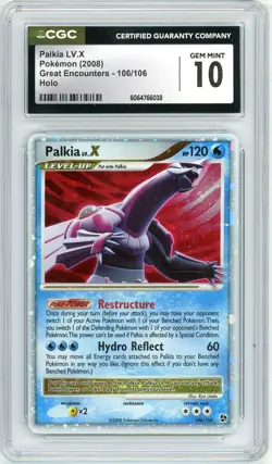 Pokemon Palkia Lv. X #106 Great Encounters Level X CGC 10 Gem Mint - Image 1