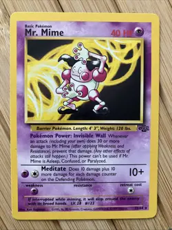 Pokemon TCG Mr. Mime Jungle 22/64 Non Holo Vintage 1999 - Image 1
