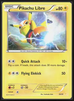 Pikachu Libre 30/30 XY Trainer Kit 2016 Holo Rare Pokemon Card TCG - Image 1