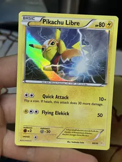 Pikachu Libre 30/30 XY Trainer Kit 2016 Holo Rare Pokemon Card TCG - Image 3