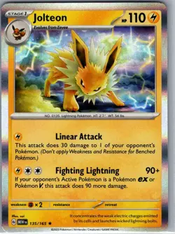 Jolteon 135/165 Holo SV: Scarlet & Violet 151 - Pokemon Card - NM - Image 1