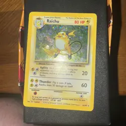 Pokemon TCG Base Set Raichu Holo Card 14/102 Unlimited Holo Rare - Image 1