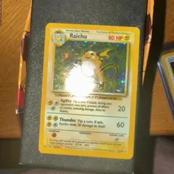 Pokemon TCG Raichu Base Set Holo Unlimited Rare Card 14/102 Wizards - Image 1