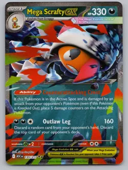 Mega Scrafty ex 135/217 Double Rare Ascended Heroes Pokemon NM/M - Image 1