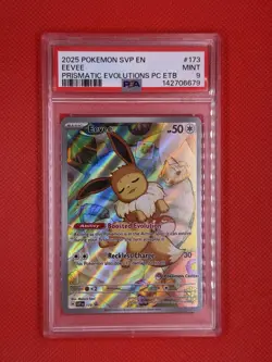 Pokemon Eevee 173 SV Promo Holo STAMP 2025 Pokemon Center Exclusive PSA 9 - Image 1
