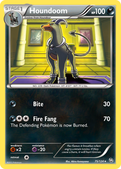 HOUNDOOM 75/124 R DRAGONS EXALTED POKEMON LP - Image 1