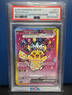 2026 Pokemon Ascended Heroes Pikachu Ex Special Illustration Rare PSA 10 - Image 1