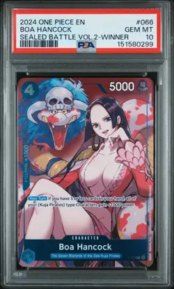 2024 ONE PIECE PROMOS SEALED BATTLE VOL.2-WINNER #066 BOA HANCOCK PSA 10 - Image 1