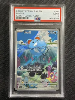 Pokemon Card PSA 9 MINT Marill Illustration Rare Paldea Evolved 2023 204/193 - Image 1