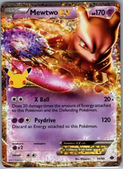 Mewtwo Ex 54/99 - 25th Anniversary Celebrations - Pokemon Card - NM - Image 1