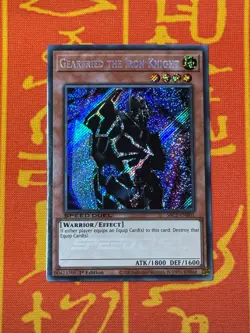 YUGIOH GEARFRIED THE IRON KNIGHT SECRET RARE NEAR MINT SBC1-ENB01 - Image 1