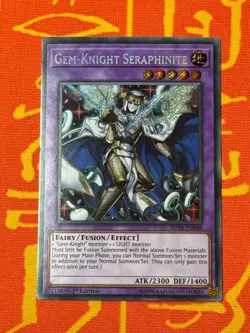 YUGIOH GEM-KNIGHT SERAPHINITE SECRET RARE 1ST EDITION EXC SHVA-EN048 - Image 1