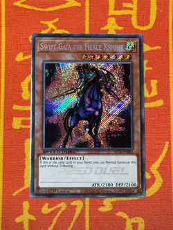 YUGIOH SWIFT GAIA THE FIERCE KNIGHT SECRET RARE NEAR MINT SBCB-EN174 - Image 1