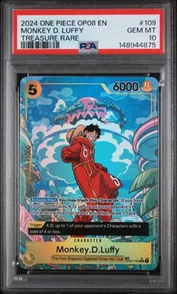 2024 ONE PIECE OP08-TWO LEGENDS #109 MONKEY D. LUFFY TREASURE RARE - PSA 10 - Image 1
