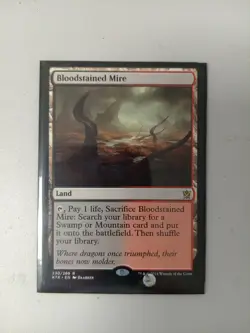 MTG Bloodstained Mire Khans Of Tarkir Trading Card Magic The Gathering In Sleeve - Image 1