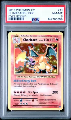 2016 POKEMON XY EVOLUTIONS #11 CHARIZARD-HOLO PSA 8 - Image 1