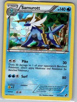 Samurott 31/114 Holo Black and White - Pokemon Card - LP - Image 1