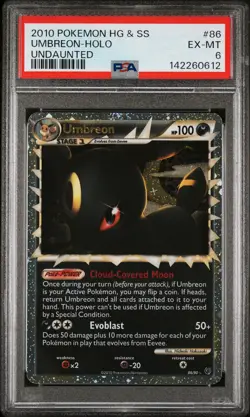 UMBREON HOLO 86/123 HEARTGOLD & SOULSILVER UNDAUNTED POKEMON PSA 6 - Image 1
