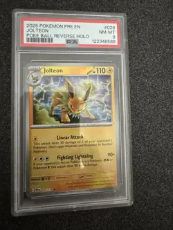 Pokemon Jolteon Sv: Prismatic Evolutions 029/131 Reverse Holo EN PSA 8 - Image 1