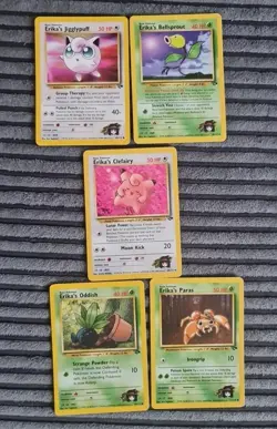 Erika's gym challenge 5 cards 38/132 . 40/132 . 69/132 . 70/132. 71/132 - Image 1