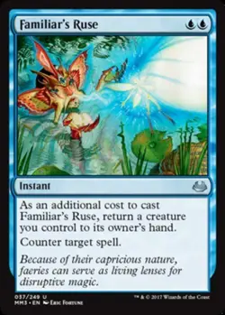 MTG Familiar's Ruse - Foil, Modern Masters 2017, Moderately Played, English - Image 1