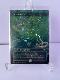 Breeding Pool Land Unfinity Rare Galaxy Foil Blue Green 537 2022 - Image 1
