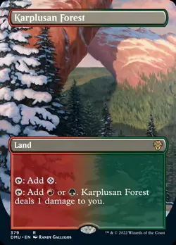 Karplusan Forest (Borderless Alternate Art) [Dominaria United] Foil Near Mint - Image 1
