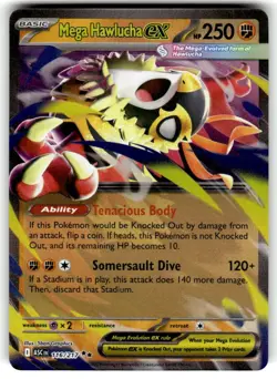 MEGA HAWLUCHA EX 116/217 ASCENDED HEROES POKEMON (DOUBLE RARE, NM) - Image 1