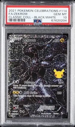 2021 POKEMON CELEBRATIONS CLASSIC COLLECTION #114 FULL ART/ZEKROM PSA 10 - Image 1