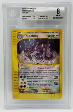 BGS 8 Nidoking Holo 150/147 Aquapolis Pokemon - Image 1