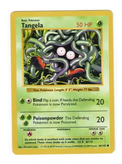 Pokemon Tangela 1st Base Set Shadowless 66/102 - Image 1