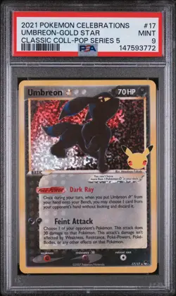 2021 Pokemon Celebrations Classic Collection #17 Umbreon-Gold Star PSA9 - Image 1