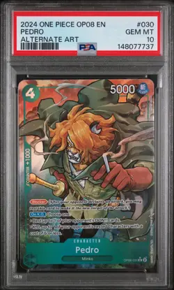 2024 ONE PIECE OP08-030 TWO LEGENDS ALTERNATE ART #030 PEDRO - PSA 10 - Image 1