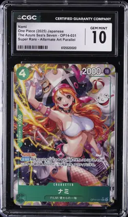 2025 ONE PIECE JAPANESE #OP14-031 NAMI CGC 10 GEM MINT - Image 1