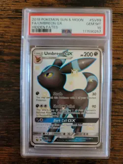 2019 Pokemon Sun & Moon FA Umbreon GX Hidden Fates #SV69 PSA 10 - Image 1