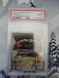 2025 POKEMON DESTINED RIVALS ILLUSTRATION RARE #186 CRUSTLE PSA 10 - Image 1