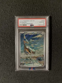 2024 SKARMORY POKEMON EN-SURGING SPARKS ILLUSTRATION RARE #209 PSA 10 - Image 1