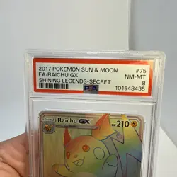 Pokemon Raichu GX Shining Legends Secret Rare #75 PSA 8 Mint - Image 4