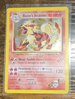Blaine's Arcanine 1/132 Gym Challenge Holo Rare English Unlimited MP Condition - Image 2
