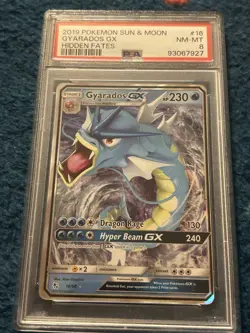Pokemon PSA 8 Gyarados GX Hidden Fates 16/68 Holo Ultra Rare 2019 - Image 1