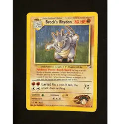 Pokemon TCG Brock's Rhydon Holo Rare Gym Heroes 2/132 English 2000 HP - Image 1