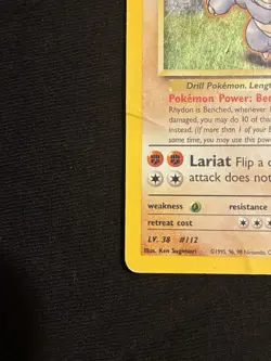 Pokemon TCG Brock's Rhydon Holo Rare Gym Heroes 2/132 English 2000 HP - Image 2