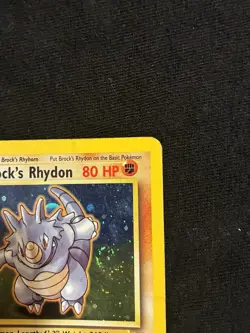 Pokemon TCG Brock's Rhydon Holo Rare Gym Heroes 2/132 English 2000 HP - Image 4
