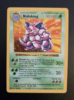 SHADOWLESS ✨💎💯 - Pokemon Nidoking 11/102 Base Set Holo Rare Vintage 1999 90HP - Image 1