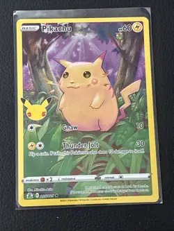 Pokemon Pikachu 005/025 Celebrations Holo Rare 60 HP Gnaw Thunder Jolt - Image 1